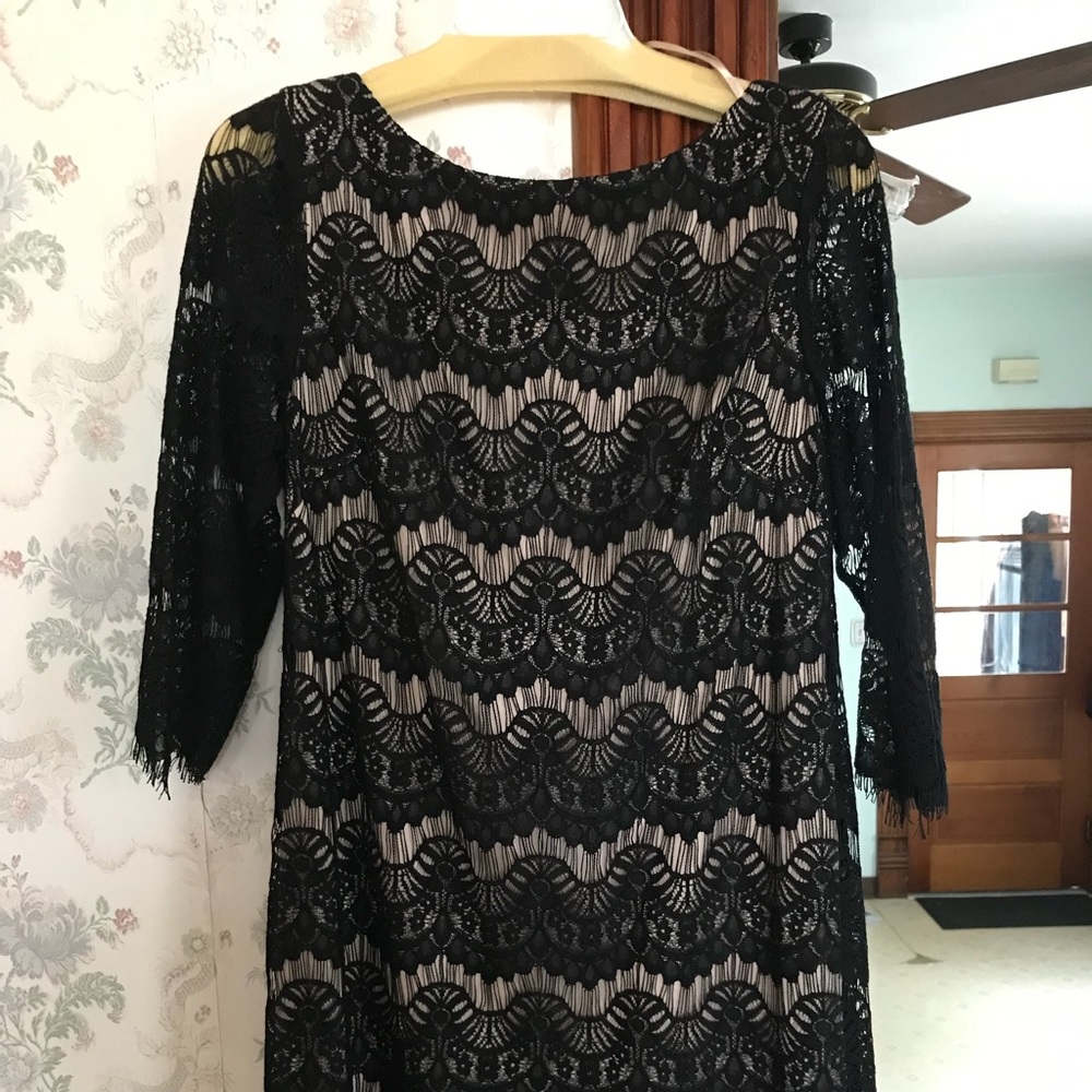 Black lace dress knee length